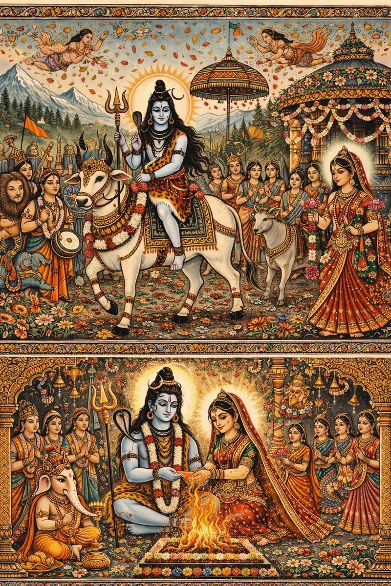 In stillness, power is born. In love, peace is found. 🕉️✨ Lord Shiva's calm and Maa Parvati's grace remind us that balance is the true source of strength. When faith is steady and the heart is pure, divine energy flows effortlessly into every part of life. May this sacred union