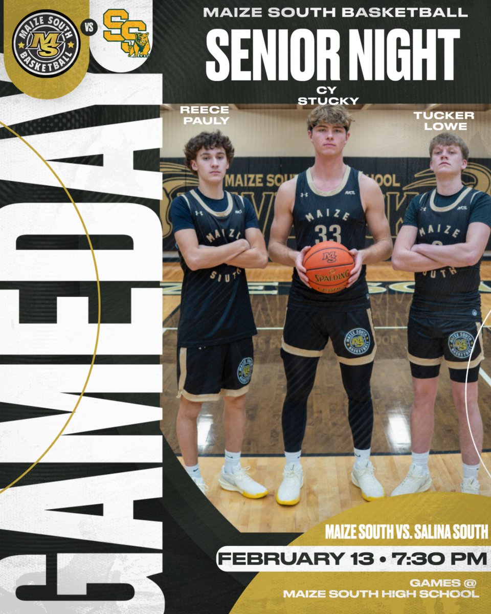 MaverickBuckets's tweet photo. SENIOR NIGHT!! GAMEDAY!! Come out and support your Mavs tonight as we host Salina South for Senior Night! #LETSGOMAVS #MAVSUP 🤘🤘🏀🏀💪💪
4:15pm-Fr. Boys
5:45pm-JV Boys
6:00pm-V Girls
7:30pm-V Boys
📺: https://t.co/nvpcRUI0K7 https://t.co/GhTPZV1GTw