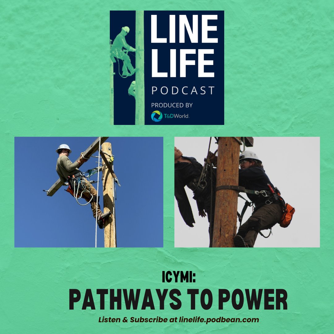 AmyFischbach's tweet photo. Learn about opportunities to train for a career in line work by tuning in to today's episode of the @tdworldmag Line Life Podcast! Listen to the full episode in our ICYMI series at https://t.co/vB3q4lVUid or https://t.co/lPNTOeE1OV. #linemansrodeokc #Trades #Training #linework https://t.co/no6l1OOOK6