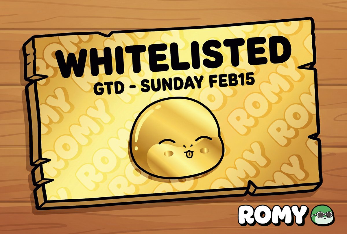 Officially whitelisted for the <a href="/RomyNFTs/">Romy ✳️ — Free Mint</a> free mint this Sunday, Feb 15. Who else is in?