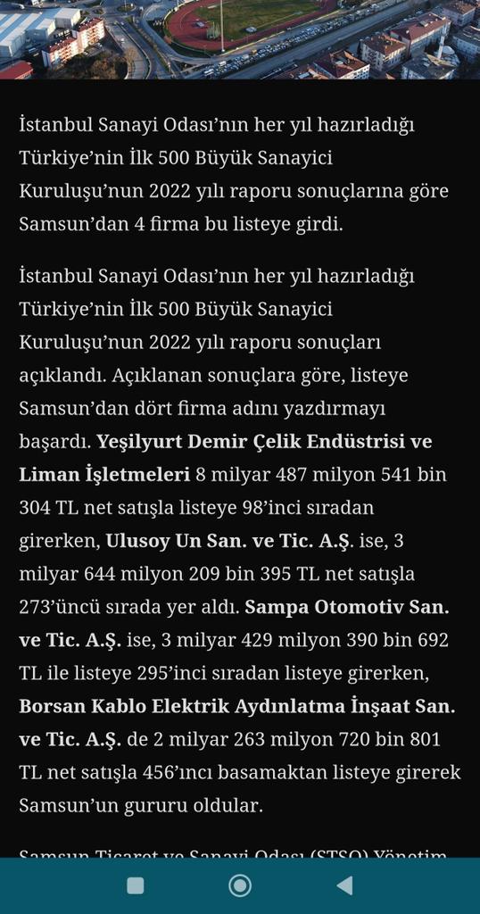 Bak listeye.
Samsun'un en büyük sanayi kuruluşları.
4ü de  Trabzonlu. Sadece bu 4 firmadan aileleri ile birlikte 100 bin kişi ekmek yiyor. 

"Ekmeğinizi Trabzonlular veriyor" mu diyelim? 

Kimse kimseye haybeden ekmek vermez. 

Herkes emeğinin ekmeğini yer.

Demogojiyi bırakın!