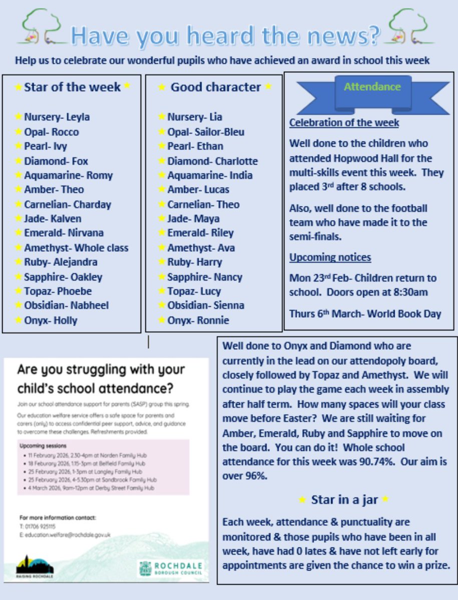 Elm Wood Primary School have had their latest weekly celebration #assembly of this half term. Please help us to #celebrate our amazing pupils by reading all about our #Staroftheweek and #attendance  #Goodcharacter #beyourbest #expectations #reward #celebrate #superstars