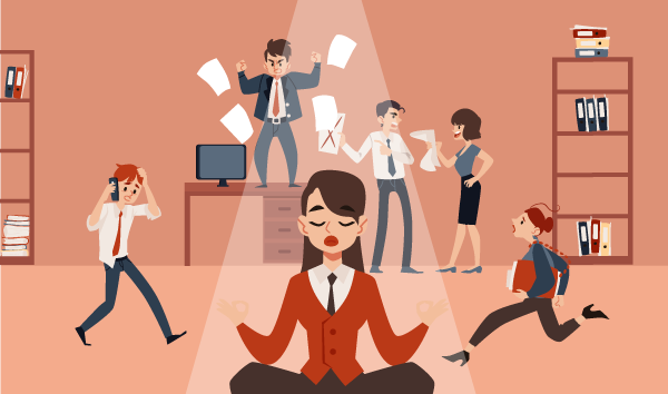 You can work efficiently in a busy/noisy workplace—as long as you design for it - try these:
Choose one priority. 
Ignore “urgent” noise - switch off notifications to keep focus.
You don't need silence, but headphones can help - no need for music.
Work in 30/60 minute bursts.