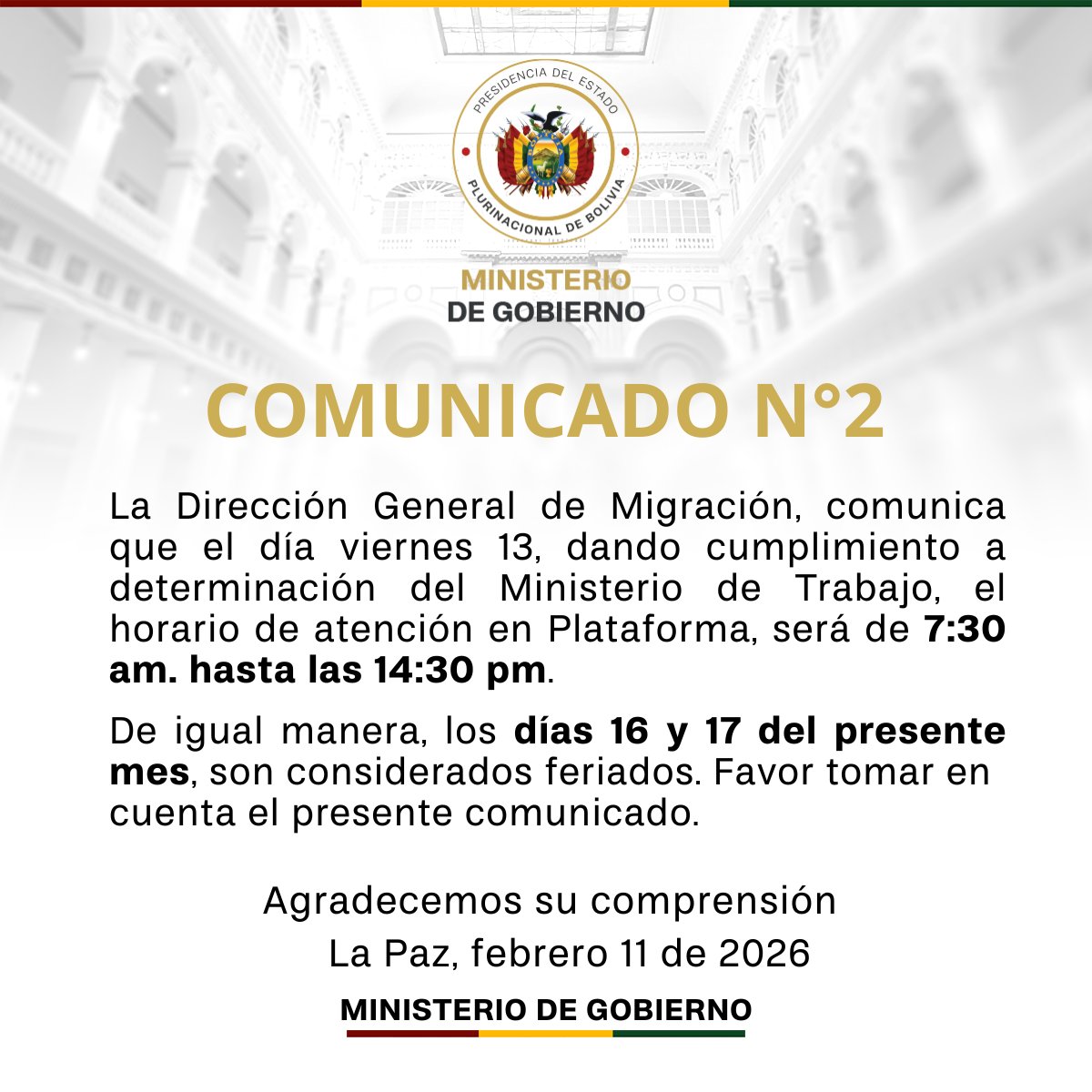 Dirección General de Migración Bolivia tweet media
