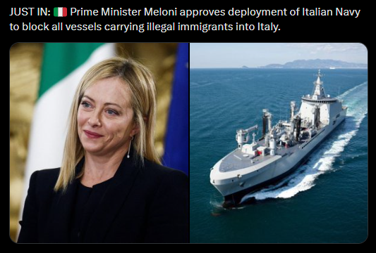 Giorgia Meloni was born in Rome in 1977 and became Italy's first female Prime Minister in 2022. She just approved deployment of the Italian Navy to block all vessels carrying illegal African and Muslim migrants into Italy.

The Noble Italian Awakening
youtube.com/watch?v=AQKoNY…