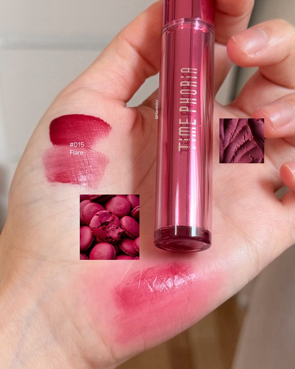 ลิปโทนชมพูรับวาเลนไทน์ ver ลิปทนๆ ไม่ต้องเติมปากบ่อย(ไม่ติดปากผู้) ให้ทิ้นน้ำเนื้อแมตต์ time phoria ดีมากกกกกก ทุกคนต้องไม่เคยเจอเนื้อแบบนี้แน่ๆ ตอนปาดเนื้อเป็นทิ้นน้ำ เบลนแล้วแห้งเป็นแมตต์ สบายปาก+ทนค่ดๆๆๆๆ กลบสีปาก ไม่แห้ง!!