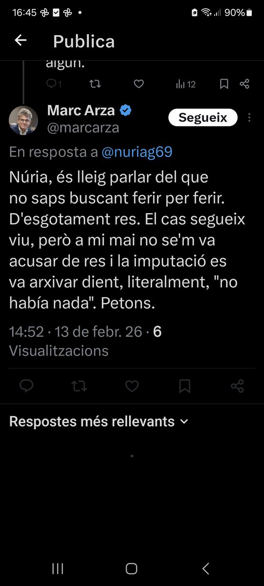 Lleig és mentir. No m'ho esperava d'un home "d'ordre i civilitzat" com tu.
"El jutge d'Innova arxiva la peça de Traiber per la passivitat de les acusacions"
(<a href="/reusdigitalcat/">Reusdigital.cat</a> , 12/11/2021)