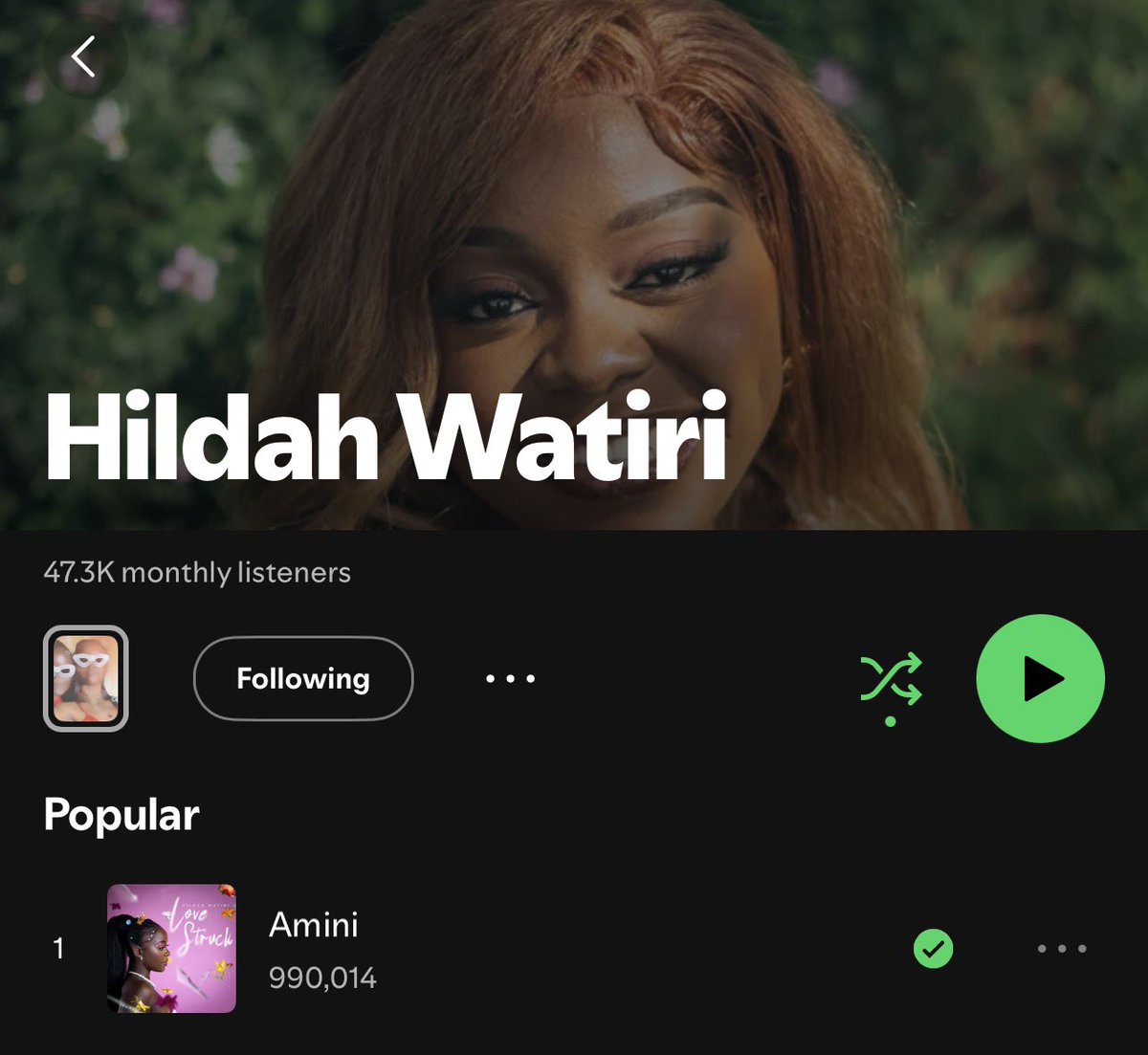 Nashangaa mbona Leo naskia thirsty ivo 👀 kucheck stats, tuko less than 10k streams to our first million 😩❤️