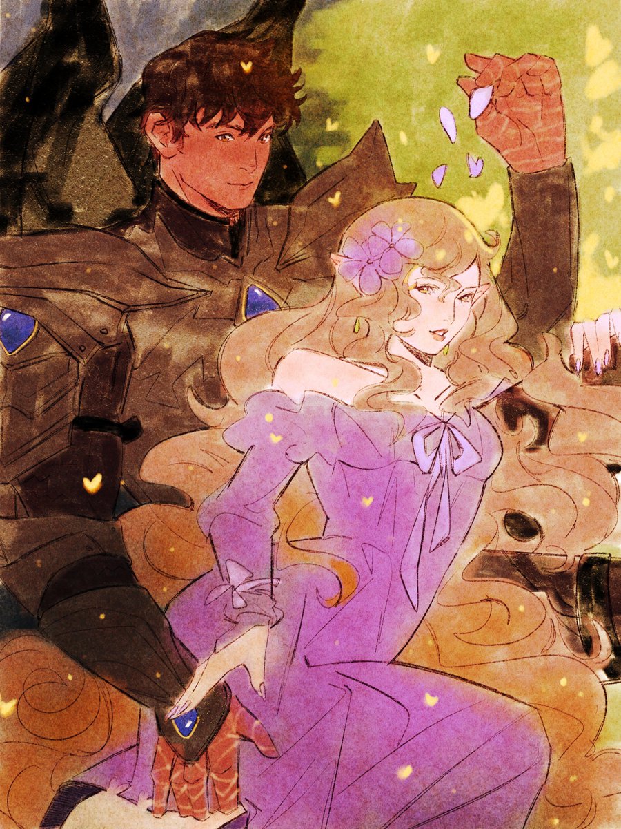 for I can’t help falling in love with you… 

༻𖤓༺

⤞ art by <a href="/MmarieSr/">Marie</a> (🩷🩷🩷)
⤞ commissioned by me

My Valentine to the Elriel Fam. 

༻𖤓༺

pls do not reupload.
#elriel  #acotar #booktwt #fanart