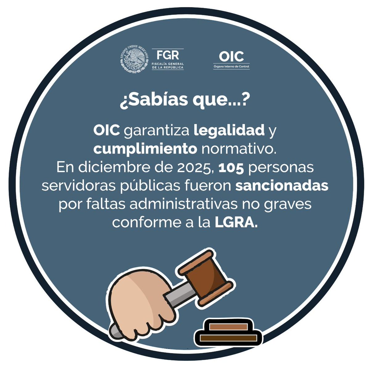 El #OIC de la #FGR garantiza la legalidad y cumplimiento normativo.
