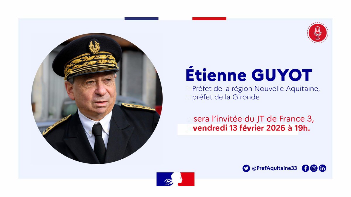 Image de Préfet Nouvelle-Aquitaine et Gironde - #Vigilance crues en Gironde | Ce soir à 19h, Étienne GUYOT, préfet de la #NouvelleAquitaine, préfet 