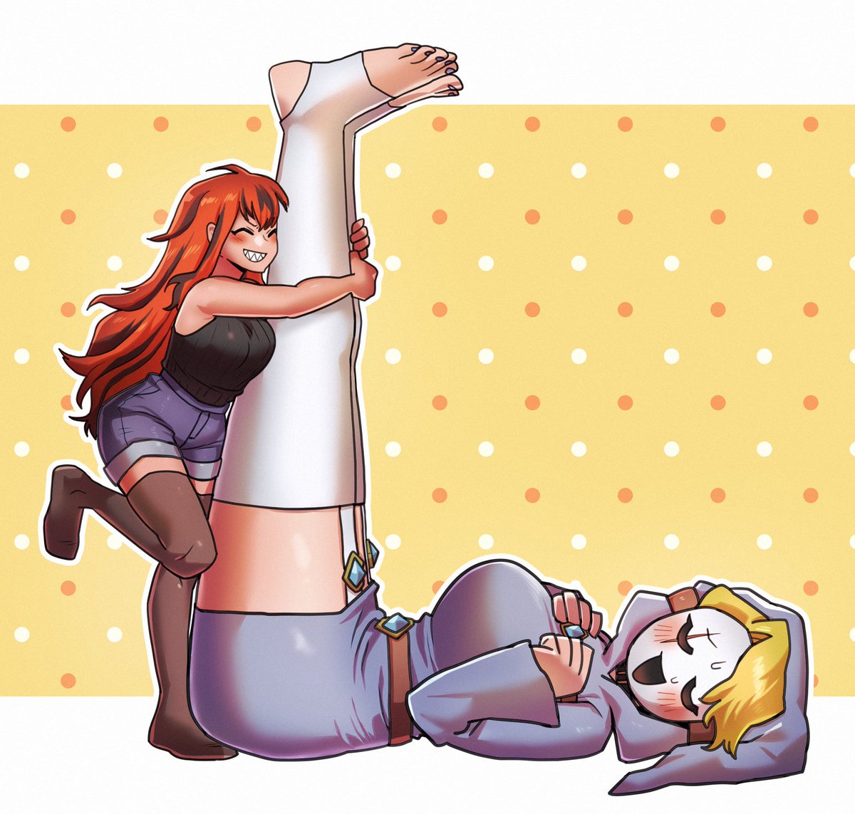 🫠BIG THICC legs, for Senpai <a href="/Scarlet_0press/">Scarlet_Opress</a>  #shygal
Lovely 🎨by <a href="/Dalsegno_eoeo/">DAL</a>