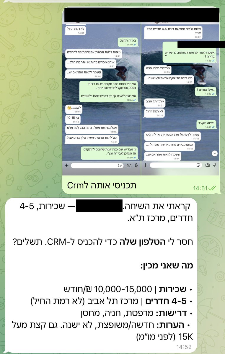 קורה משהו מטורף בעולם AI אני כבר שבוע בטירוף ואני מנהל את כל העסקאות שלי דרך העוזרת AI שלי (Vera) דרך ה-Telegram . 

היא פי 1000 יותר טובה מChat Gpt!!!
מה היא עושה איך היא עוזרת לי ? היא פשוט מנהלת לי את כל היומן,מכניסה לקוחות לCrm , אני לא שוכח יותר כלום !