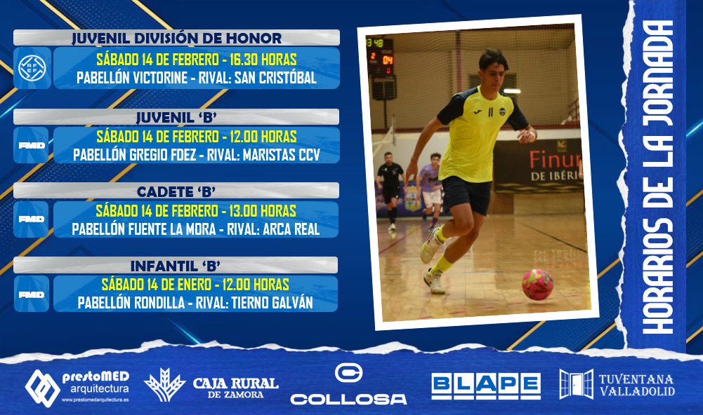 HORARIOS | Jornada 14 de febrero.

#AzulEsElColor