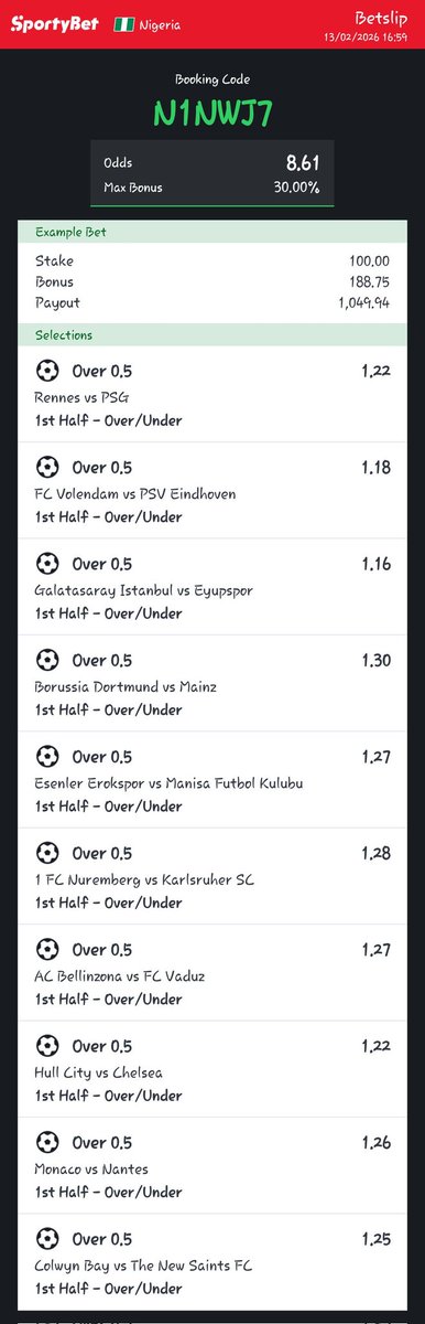 OddsFuel's tweet image. HT 0.5

N1NWJ7