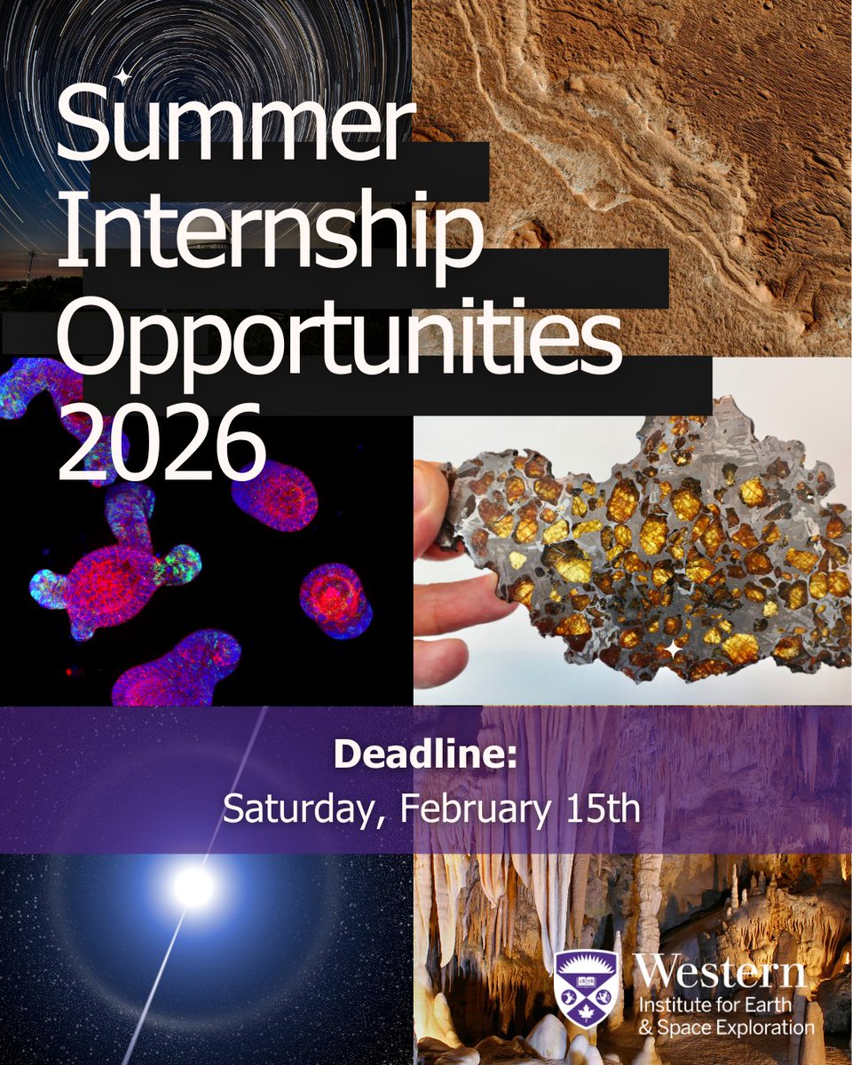 westernuSpace's tweet photo. Remember to apply for Western Space's 2026 Undergraduate Summer Internships by Saturday, February 15th, 2026! You can apply for more than one project.

Learn more about each of the projects and how to apply here: https://t.co/SY6FSW9LD4 🚀 https://t.co/AwDW7MOznt