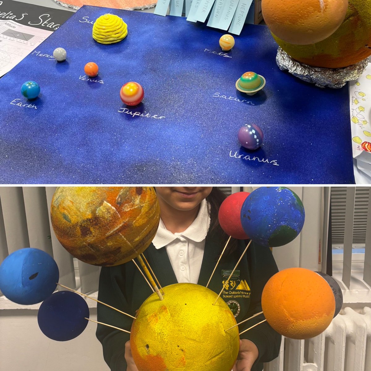 TheOaklandsBham's tweet photo. We are so impressed with the home learning projects in KS2 for this half term. 
Year 3 focused on volcanoes, Year 4 on the oceans and Year 5 on space.  
#keystage2 #science #geography https://t.co/4EYSfJkFBL