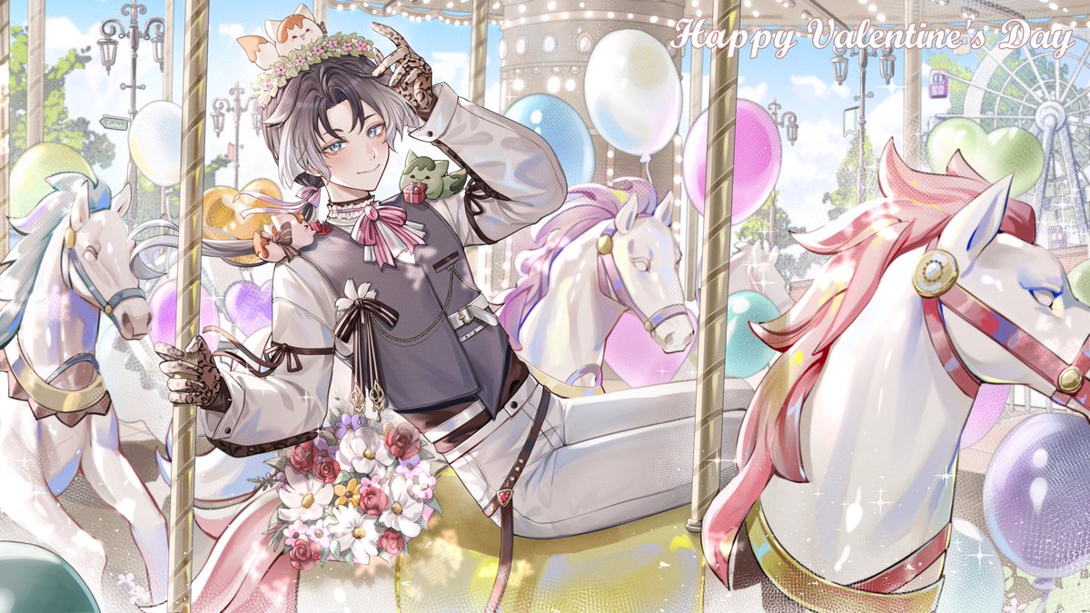 🍓ʜᴀ͟ᴘ͟ᴘ͟ʏ ᴠᴀʟᴇɴᴛɪɴᴇ's ᴅᴀʏ̆̈

#畫給里

遊樂園裡販賣的，是無可替代的童年時光，
也是長大後，悄悄藏在心底的快樂暗號。
與你的相遇，就如同走進遊樂園一般——
轉角處處是驚喜，每一步，都藏著童年的夢 💫

坐在旋轉木馬上的你，
如同白馬王子般耀眼登場，
帶著童話 📖、魔法 🪄，以及城堡