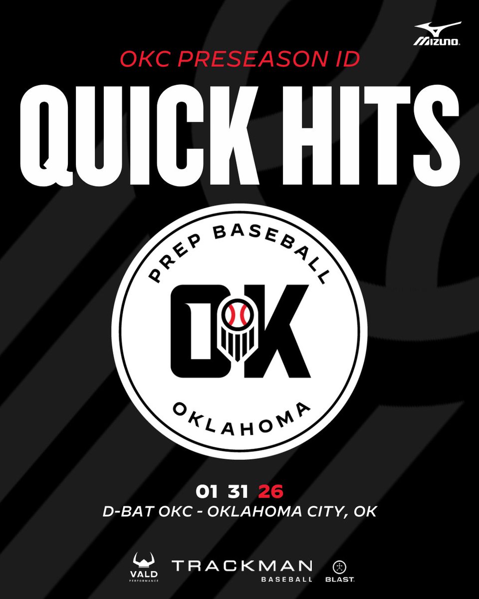 PrepBaseballOK's tweet image. 𝕆𝕂ℂ ℙ𝕣𝕖𝕤𝕖𝕒𝕤𝕠𝕟 𝕀𝔻: ℚ𝕦𝕚𝕔𝕜 ℍ𝕚𝕥𝕤

Takeaways from the OKC Preseason ID, held January 31st at D-BAT OKC.

Scout notes on 2️⃣5️⃣ name-to-know players, found here. 👇

📝: prepbsbl.com/4tq37mK