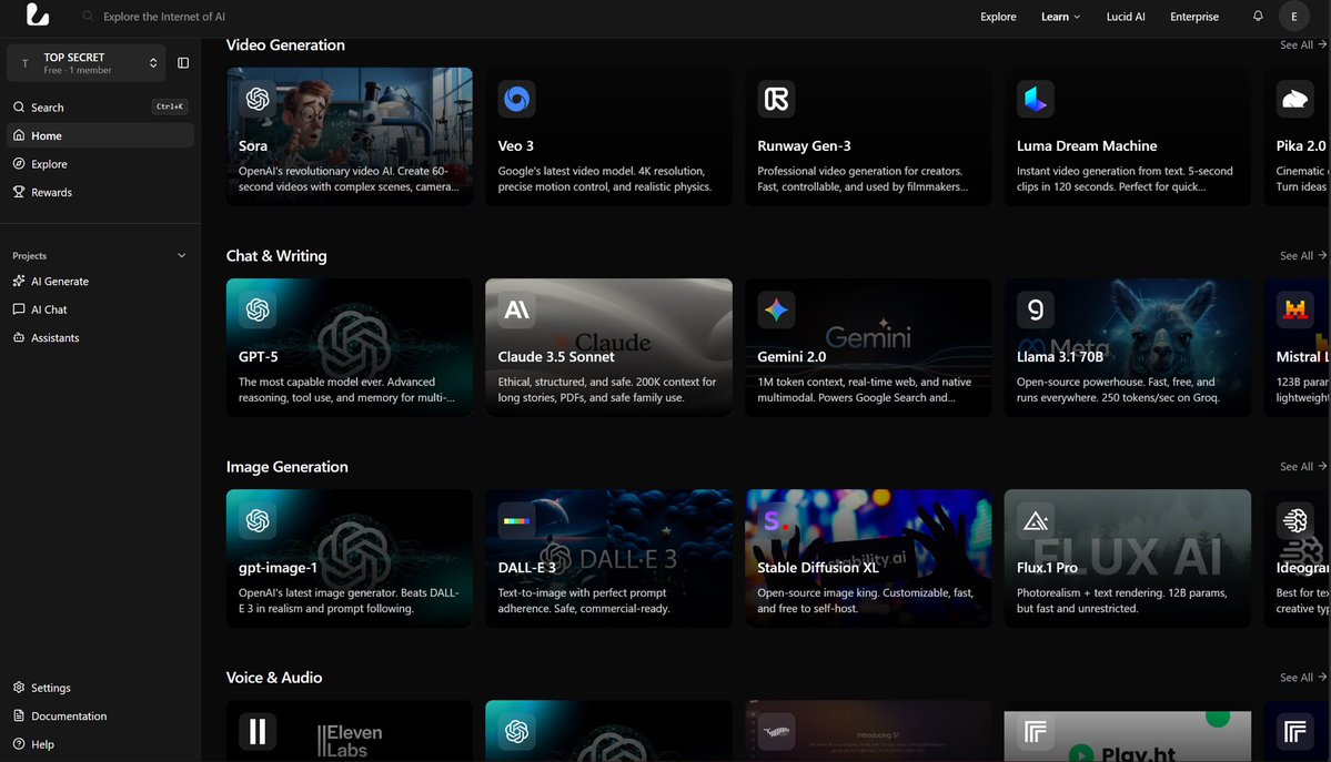 I made this entire ad with 1 plain intent prompt on Lucid’s platform

Every model:
- elevenlabs
- Veo
- NanoBanana 
- Seedance 2.0 otw
- MiniMax
- Kimi

In 1 place. You just tell it what you want and harness the power of every AI tool

That’s the power of the internet of AI