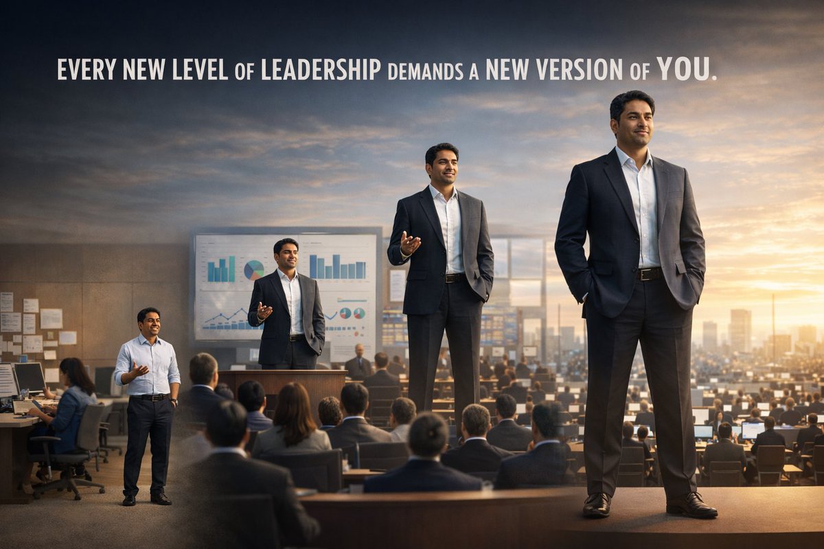 IRajeevJuneja's tweet photo. Every new level of leadership demands a new version of you.
Unlearn. Introspect. Choose merit over popularity.
Clean data. Real courage.
Act fast before bureaucracy grows.

#Leadership #Meritocracy #Execution https://t.co/ePPRCAr1cY