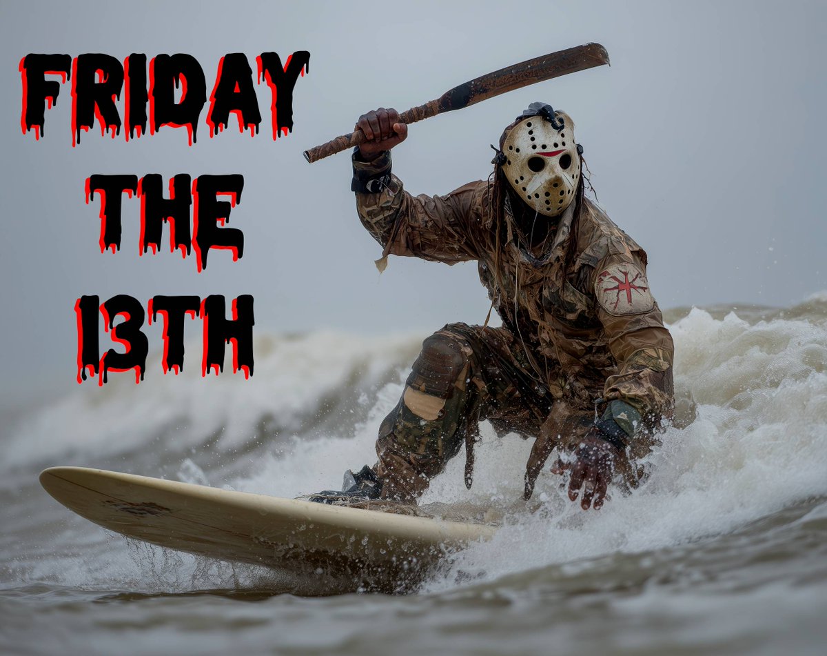 CommerceImplied's tweet photo. Happy Friday the 13th 🔪
Jason Voorhees takes to the beach this Spring Break to wipe out the barney's & haoles
Available for 24 hours, for only .50 tezos each, get your commemorative "Friday the 13th" NFT souvenir blockchain tokens at: https://t.co/tGZGB0xRA2
#chchch #ahahah https://t.co/aU4IzrskSU