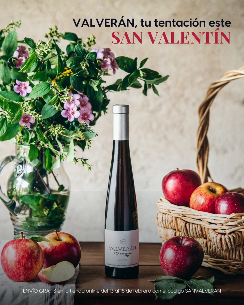 Este San Valentín, celebra San Valverán. 🍎✨

Del 13 al 15 de febrero, disfruta de envío gratis en nuestra tienda online comprando cualquier producto de Valverán.

👉 Usa el código SANVALVERAN y brinda con nuestra sidra de hielo. ❤️

#MasaveuBodegas #Valverán #SanValentín