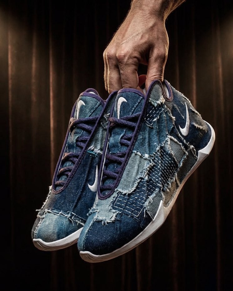 johnnyx_btc's tweet photo. NIKE G.T FUTURE “DISTRESSED PATCHWORK JAPANESE DENIM” 

Designed by @johnnyskicks aka @johnnyx_btc 

What are your thoughts!? Let me know in the comments 🫡 https://t.co/oOMgM2sDEs