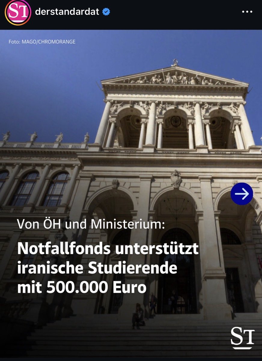 دولت اتریش به دلیل بحران سیاسی ایران، نیم میلیون یورو برای دانشجویان ایرانی ساکن اتریش اختصاص داد. هر دانشجو ۱۲۰۰ یورو.