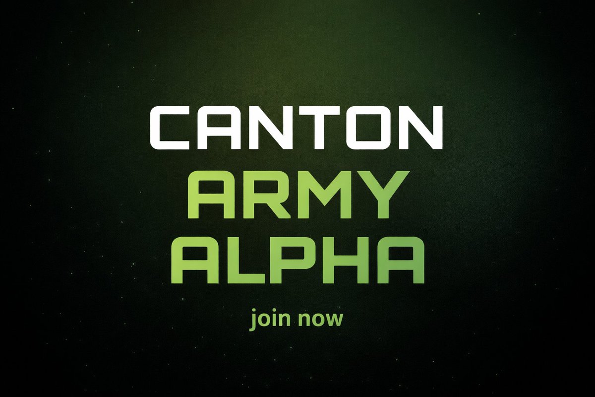 Canton Army Alpha is live ⚔️

An open Telegram chat for serious Canton discussion and shared alpha.

No fluff. No censorship.

One rule only: respect each other

Join now: t.me/CantonArmyAlpha