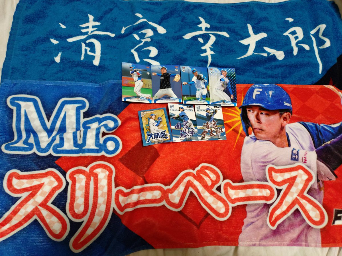 キャンプに持っていくファイターズグッズ 清宮幸太郎さんと水野達稀
