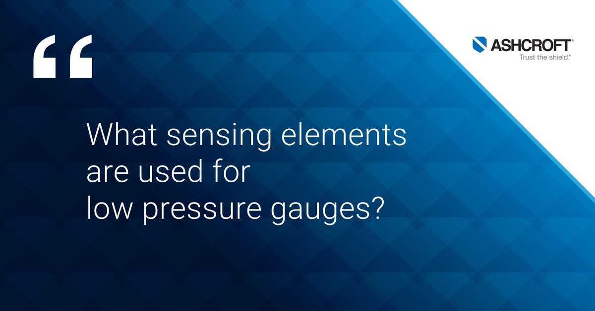 FAQ Friday
Q: What sensing elements are used for low pressure gauges?
A: A: Bellows and capsule sensing elements are commonly used because they are more sensitive than Bourdon tubes at low pressure ranges. hubs.li/Q042RNRT0