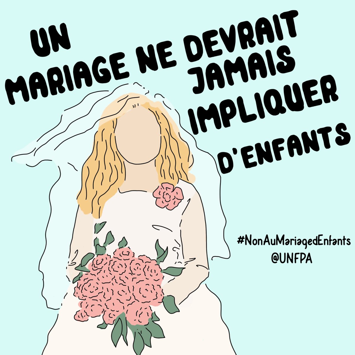 Toutes les 3 secondes, une fille est mariée quelque part dans le monde.

Le mariage des enfants est une violation des droits humains qui prive les filles de leur plein potentiel.

Avec l'<a href="/UNFPA/">UNFPA</a>, disons NON au mariage d’enfants.  unfpa.org/fr/mariage-den…