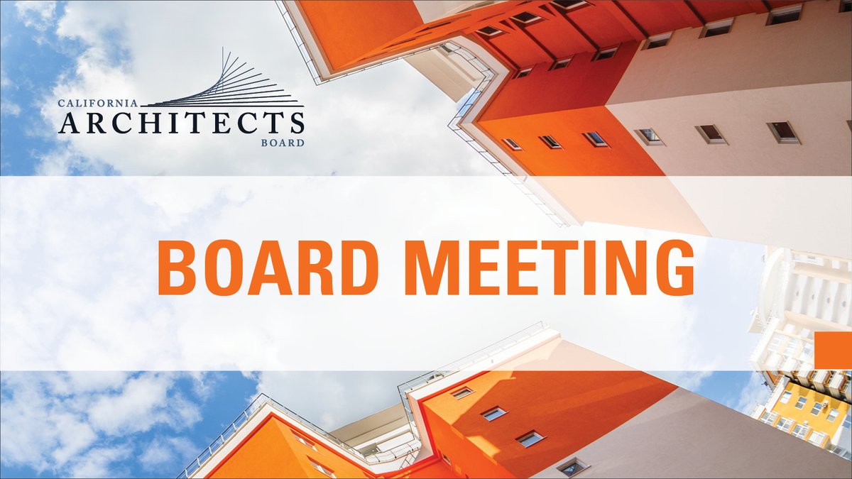📢The California Architects Board will be meeting Thursday, February 26, 2026, beginning at 10:00 a.m. in person.

🗺️Location: 
College of the Desert
43-500 Monterey Avenue
Applied Sciences Building, Room AS 106
Palm Desert, CA 92260

📔Agenda: cab.ca.gov/docs/meetings/…