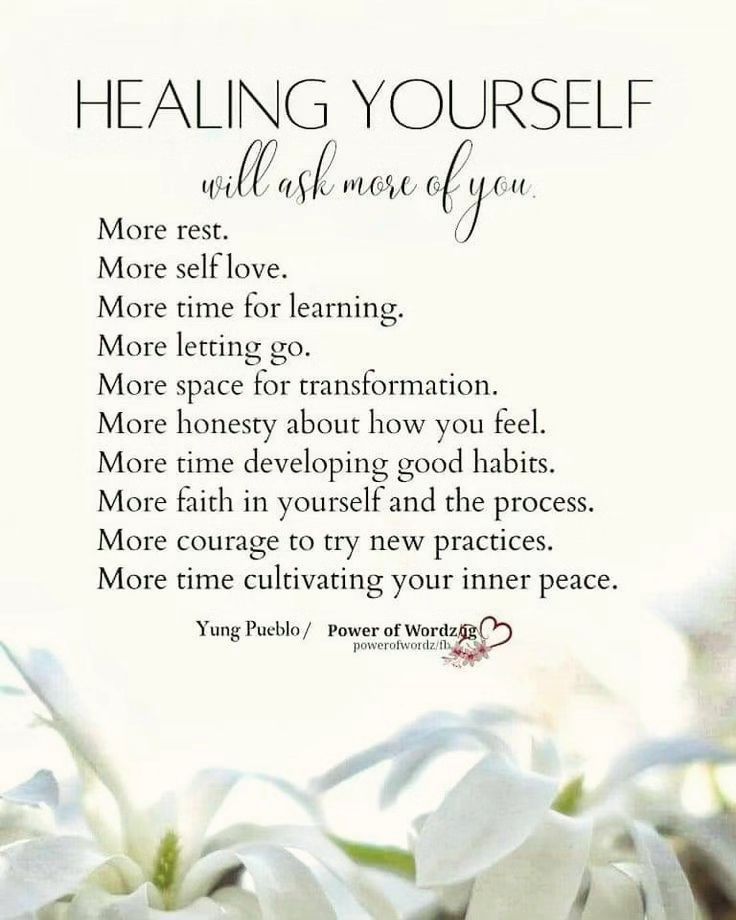 Healing yourself is important