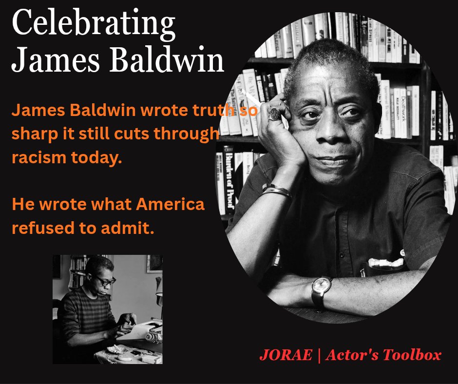 OCYoungActors's tweet photo. James Baldwin wrote truth so sharp it still cuts through racism today. 

He wrote what America refused to admit. 

#BlackHistoryMonth #BlackExcellence #BlackInventors  #BlackmenInHistory https://t.co/bFY6qSKlXr