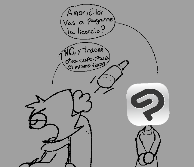 el concepto de estar casado con un programa de dibujo