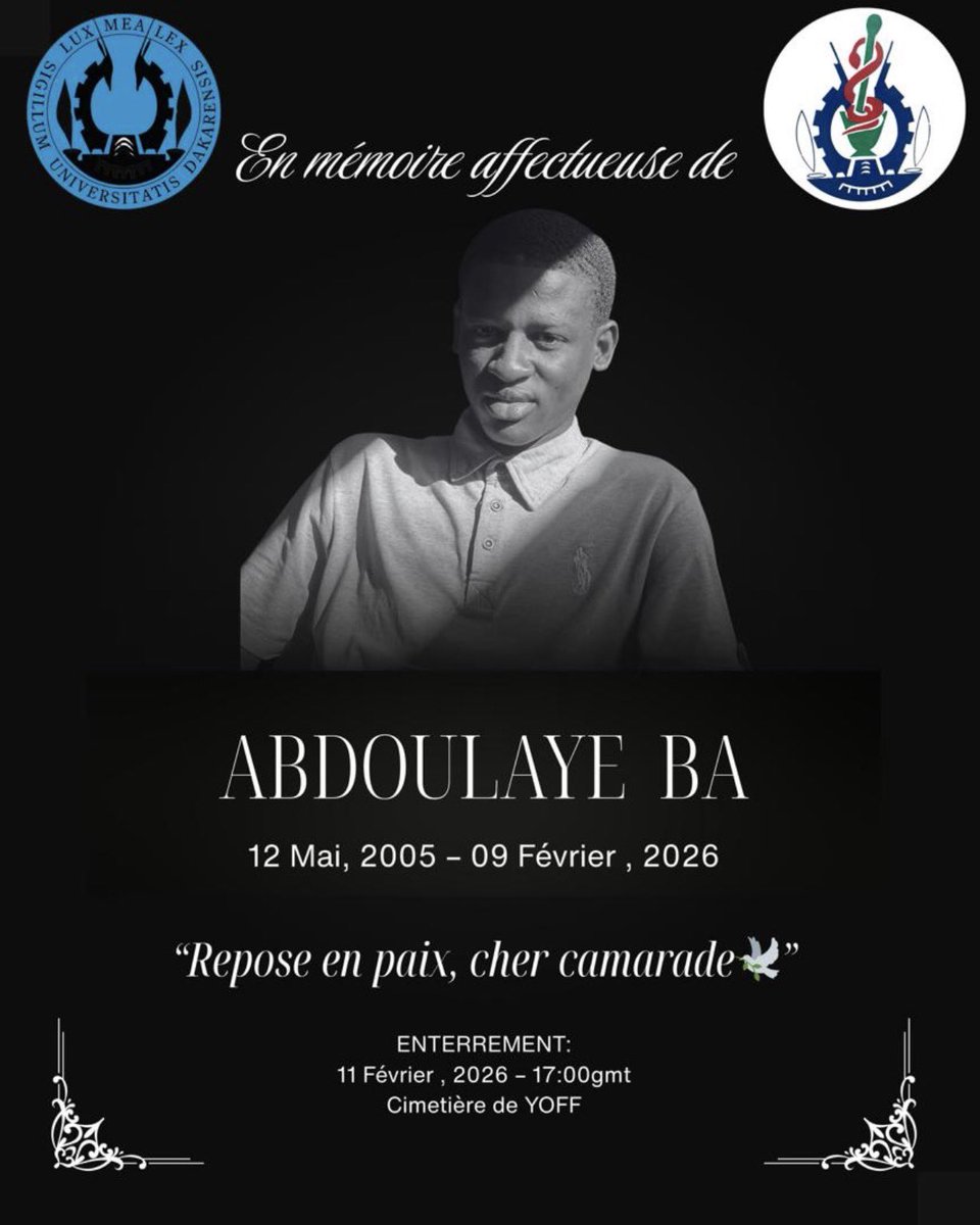 Ndiaye3s's tweet photo. N’oubliez pas de l’inclure dans vos prières 🙏 Il s’appelait Ablaye Ba. Paix à son âme 🕊️ https://t.co/IMp8d5hXKO