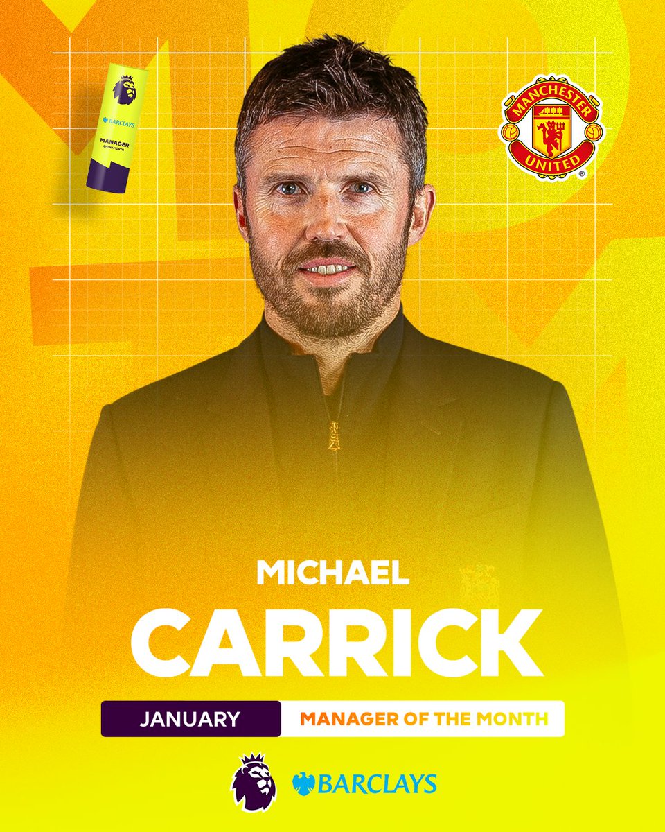 CerameClif1646's tweet photo. 🚨 OFFICIEL ✅ Michael Carrick est élu Entraîneur du Mois de janvier en Premier League ! 🏆👏
Une récompense méritée après une série de très bons résultats et une dynamique impressionnante. 🔥⚽
#InstantFoot https://t.co/NqyMaY5SC2