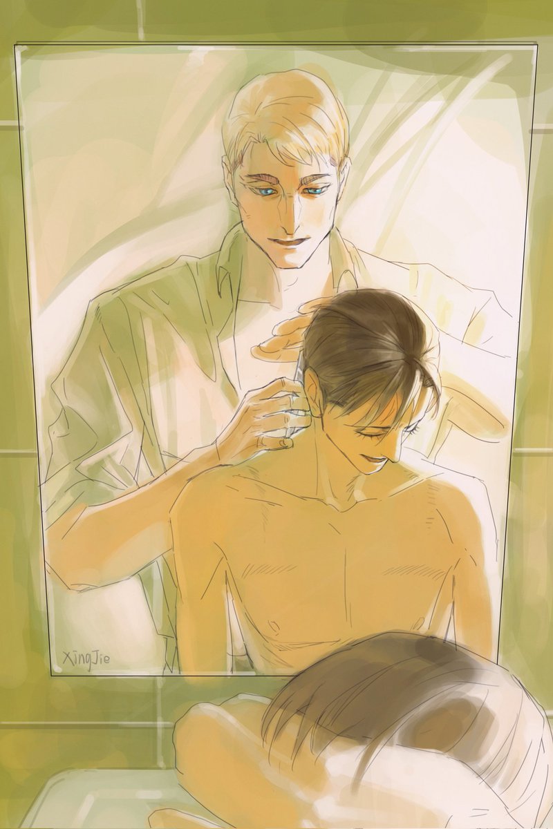 lyeecia's tweet photo. "I remember it was really hot that day"
#eruri https://t.co/9ekYvjDznH