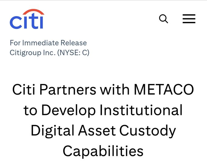 Ripple owns Metaco — one of the most powerful digital asset custody platforms on the planet.

Metaco just partnered with Citi for institutional custody. That's a bank managing nearly $2 trillion in assets choosing Ripple's infrastructure.

HSBC on one side. Citi on the other. The