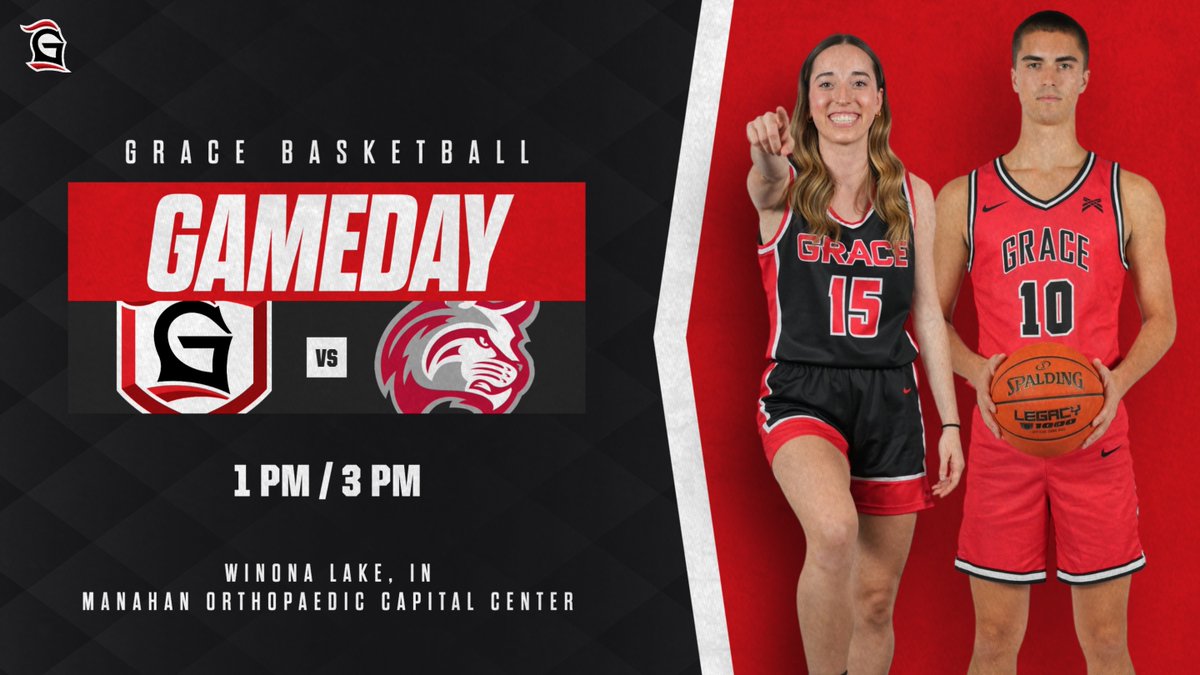 GraceLancers's tweet photo. 🏀 Massive day at the MOCC as Grace hosts IWU 😤

1pm - @gracecollegewbb vs IWU 

3pm - #2 vs #3! @GraceBasketball vs IWU

📺 - https://t.co/S8ggpMvUsw

@NAIAHoopsReport @NAIAWomensHoops https://t.co/zL8gwUy00S