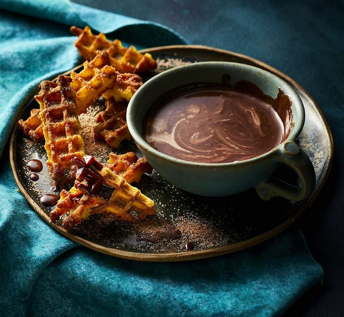theguide_uk's tweet image. Looking for Valentine's supper inspiration? See what we've got cooking inc Chai Hot Chocolate With Spiced Waffle Dippers via @deliciousmag #ValentinesDay #whattocook bit.ly/3MzIsvQ
