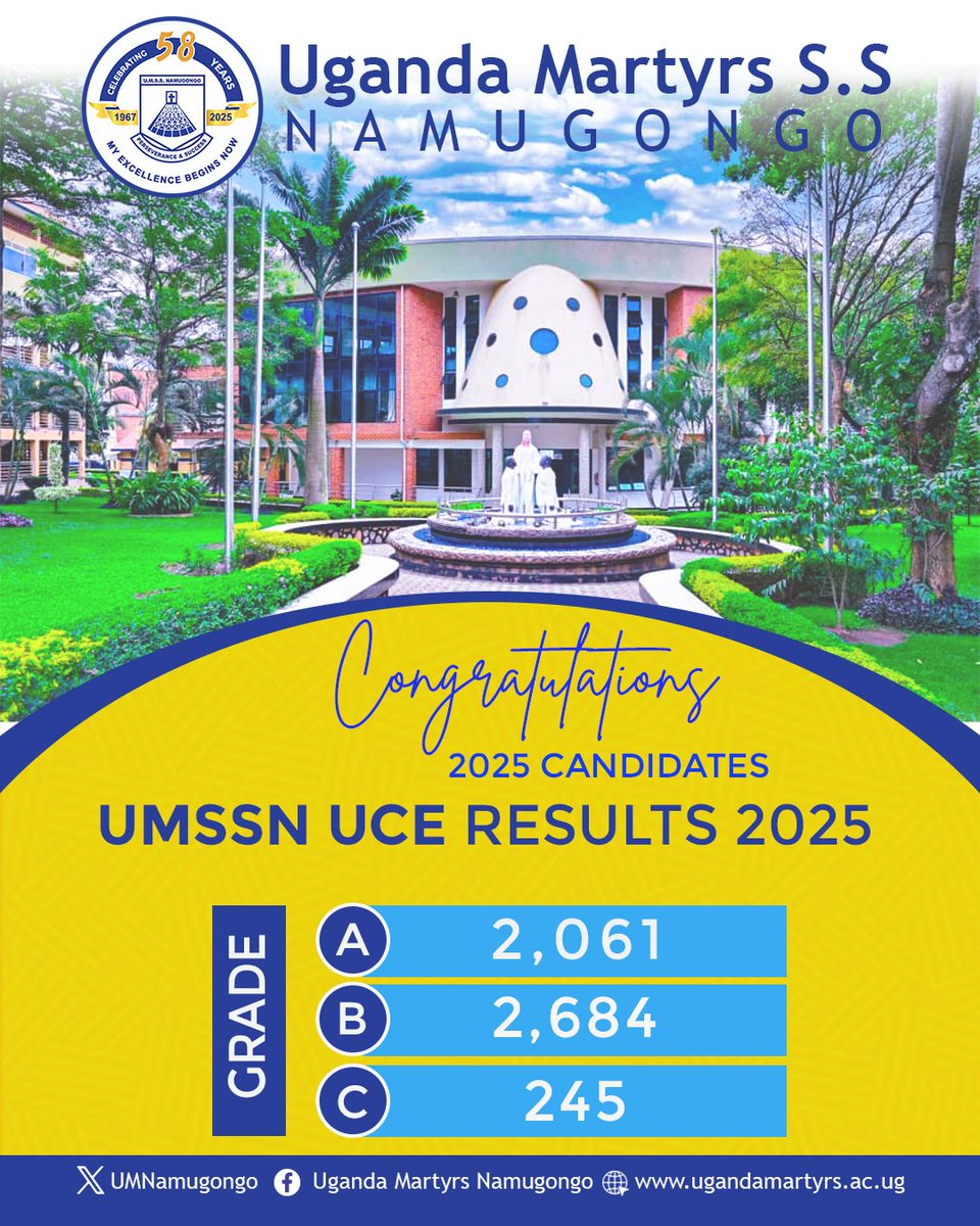 We exalt the Almighty God for our outstanding U.C.E 2025 results! 🎉👏 Our candidates have excelled through hard work, discipline, and determination. Congratulations to all our students, dedicated teachers and supportive parents. Keep up the excellence! 🌟📚 #UCEResults2025