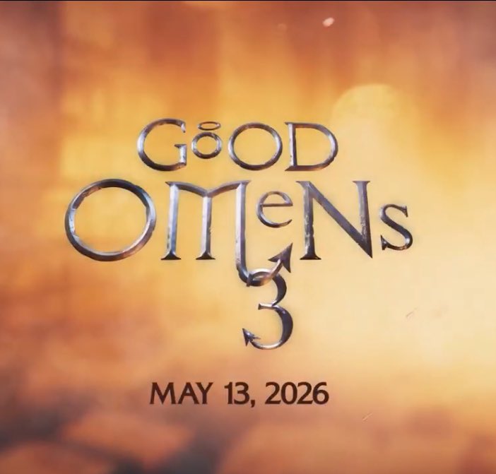 PreviouslySerie's tweet photo. #GoodOmens

⚠️ATENCIÓN⚠️

La 3T de la serie se estrenará el 13 de mayo en @PrimeVideo y se rumorea que la temporada será de un solo episodio con una duración de 90 minutos y así cerrar la serie. https://t.co/BTDGSZR9lI