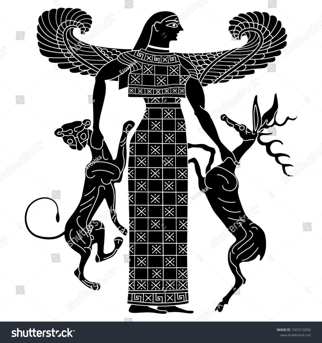 Artemis, Annunitum, andromeda, Potnia theron. all syncretized astronomy.