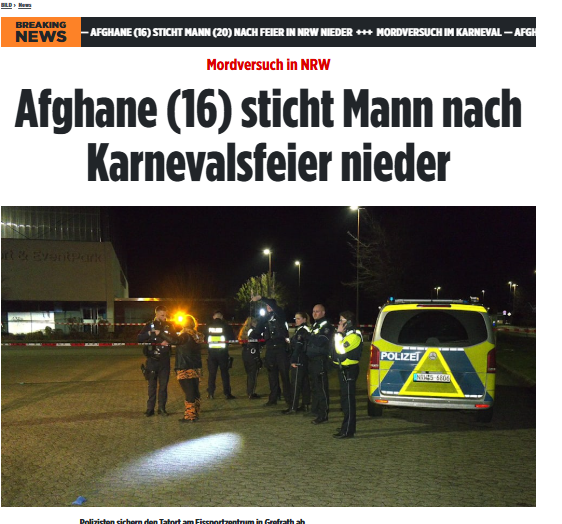 #Grefrath: Am Rande einer Karnevalsfeier ist ein junger Mann (20) niedergestochen und lebensgefährlich verletzt worden. Die Tat hatte sich kurz vor Mitternacht neben einem Eissportzentrum ereignet, in d Hunderte Menschen eine Karnevalsfeier besucht hatten. bild.de/news/mordversu…