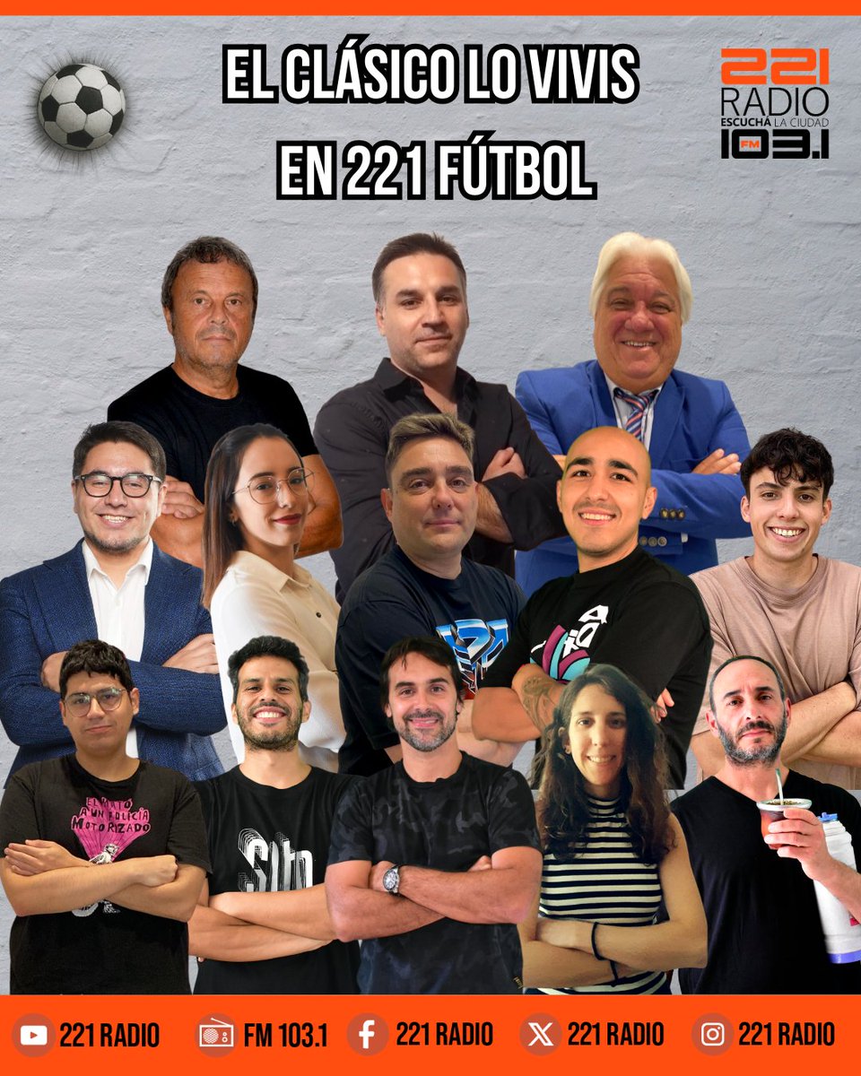 #221Radio #GELP #EDLP | ¡Se juega el Clásico!👇🏼

🐺🦁<a href="/gimnasiaoficial/">Club de Gimnasia y Esgrima La Plata</a> y <a href="/EdelpOficial/">Estudiantes de La Plata</a> se enfrentan por la quinta fecha del #TorneoApertura 

🚨Este domingo, sumate a #221Fútbol: las voces de los protagonistas, las efemérides, la calle y el color de los hinchas lo escuchas en