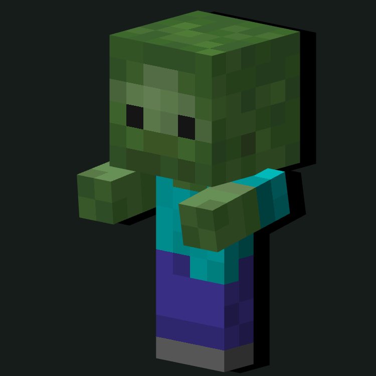 Kinda wished the baby zombie had the dumb lil one pixel eyes..

#Minecraft #pixelart