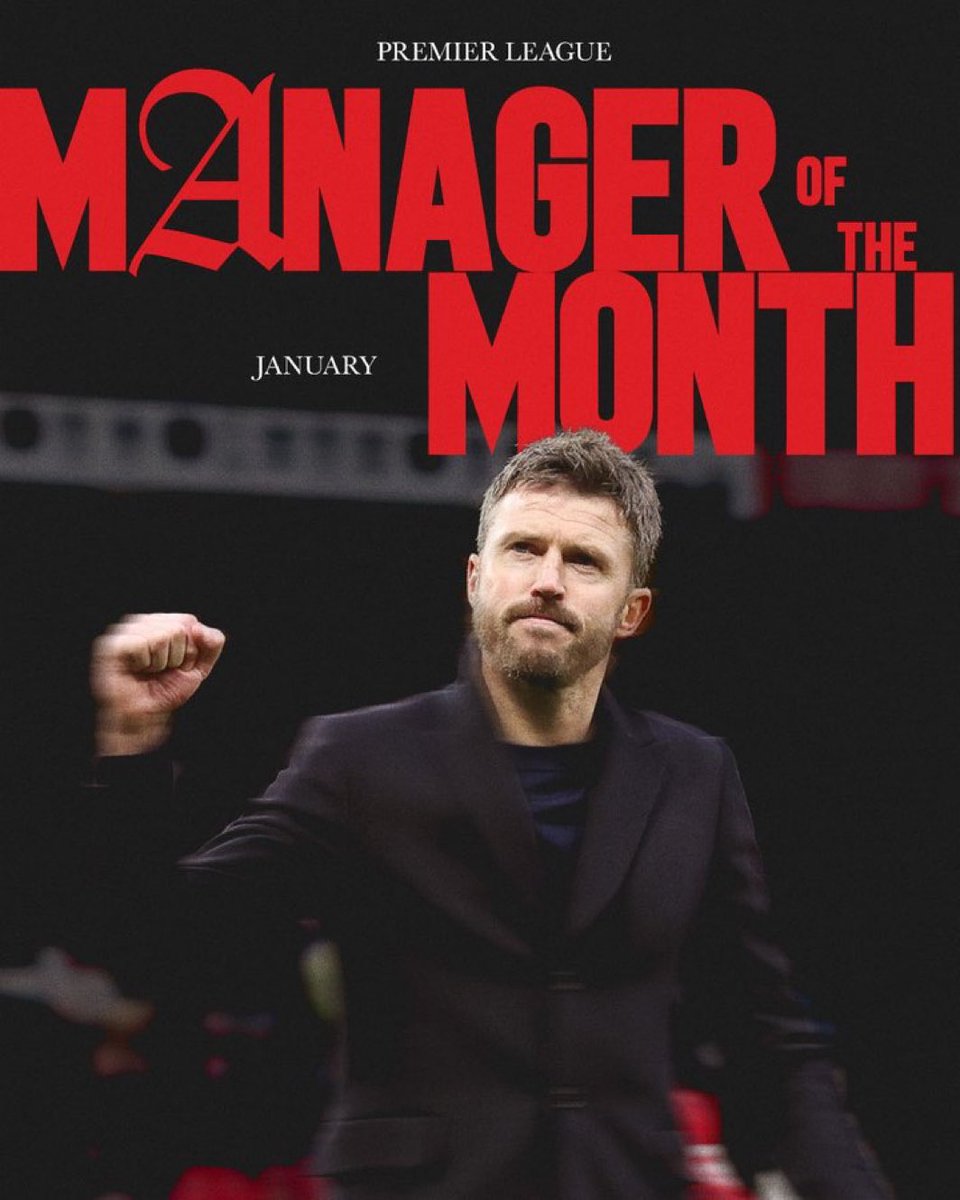 unitedfunfacts's tweet photo. By winning the January Premier League Manager of the month award, Michael Carrick becomes the 8th unique Manchester United managers to have won the Premier League Manager of the Month award.

Sir Alex Ferguson
David Moyes
Louis van Gaal
José Mourinho 
Ole Gunnar Solskjær
Erik ten Hag
Rúben Amorim
Michael Carrick